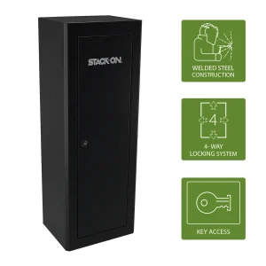14 Gun Welded-Steel Security Cabinet with Beveled Edge – Black