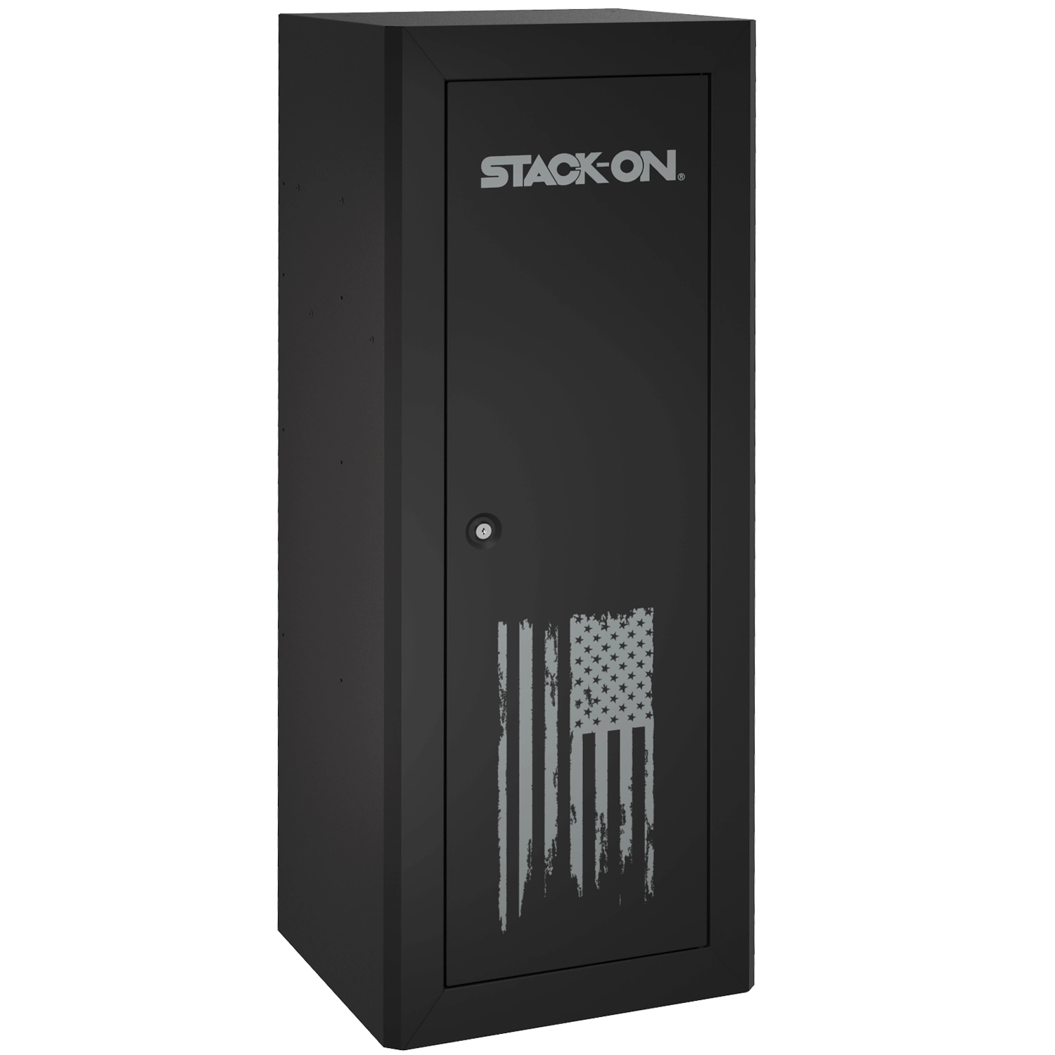 18 Gun Welded-Steel Security Cabinet with Beveled Edge – Black