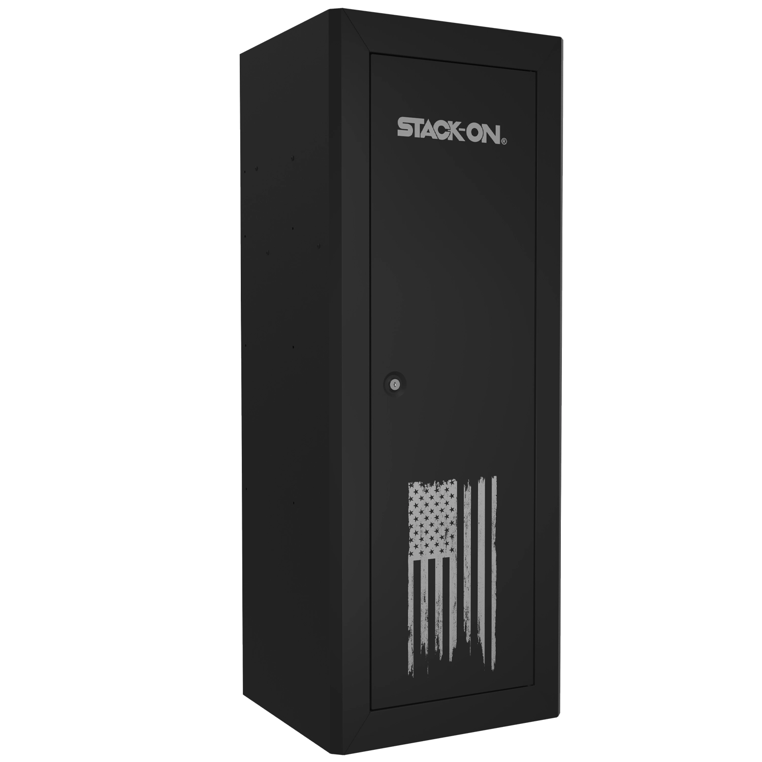 18 Gun Welded-Steel Security Cabinet with Beveled Edge – Black