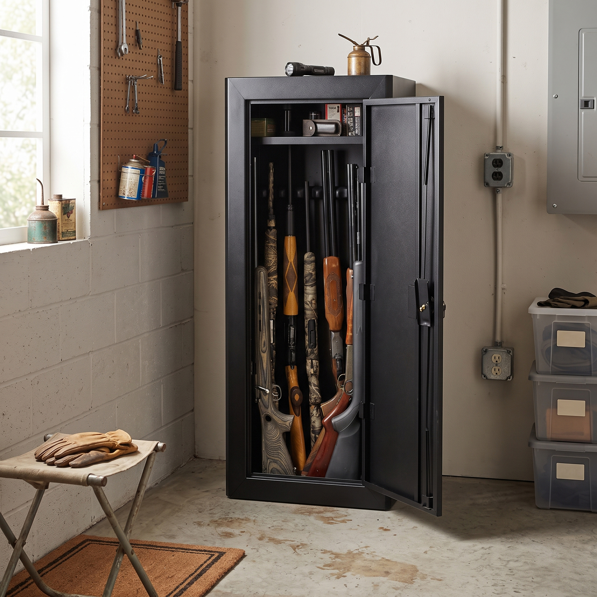14 Gun Welded-Steel Security Cabinet Black – GCB-14P-DS